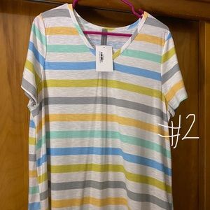 Ladies Honeyme Stripe Vneck